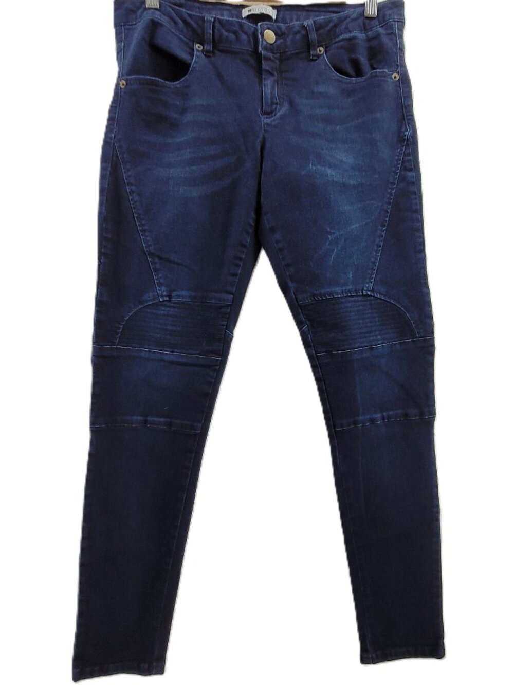 MB Design Jeans Women's 32x29 Blue Stretch Slim Skinny Moto Midrise